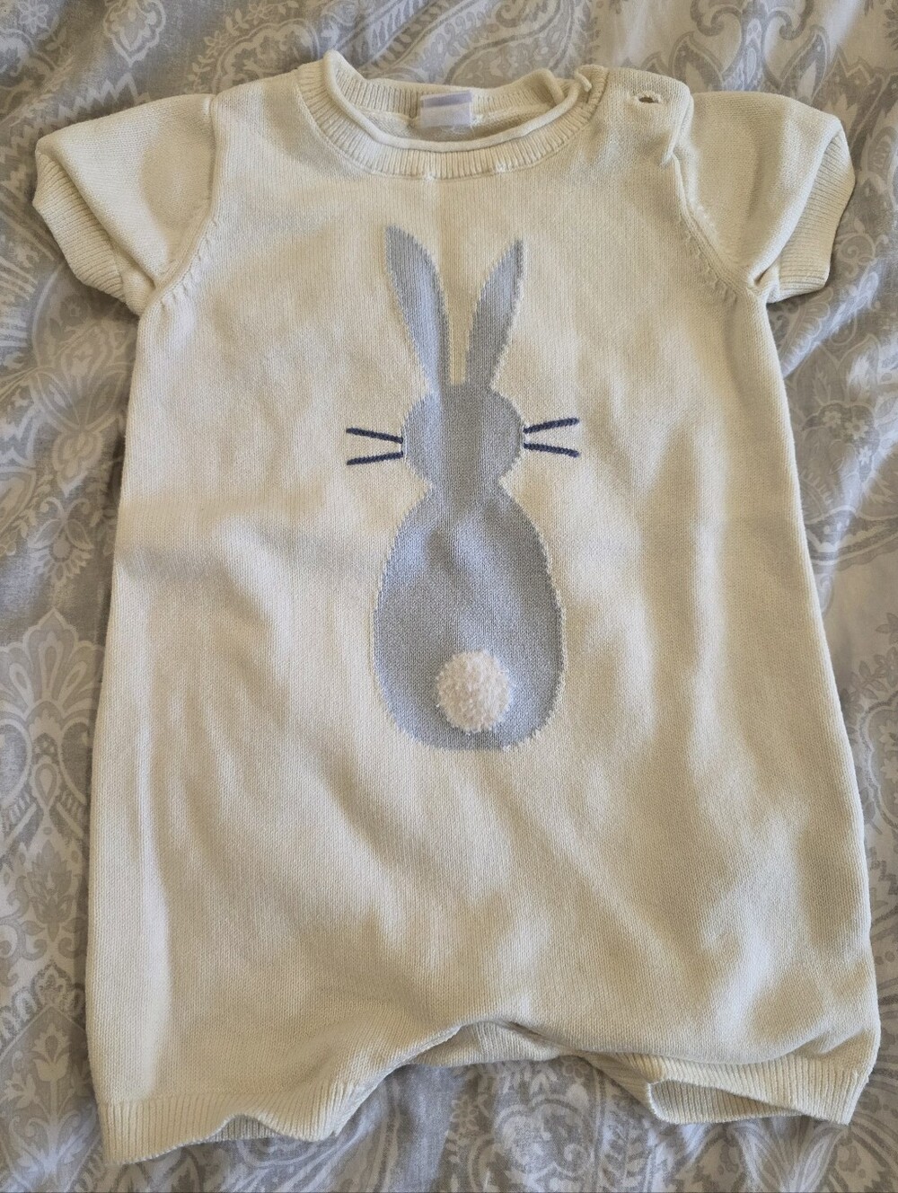 The Gap Cream Knit Bunny Romper In Size 12-18mths